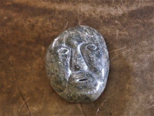 Hand-Carved Soapstone Inuit Face Sculpture