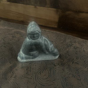 Hand-Carved Vintage Inuit Soapstone Eskimo Figure