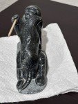 Hand-Carved Soapstone Inuit Eskimo and Seal Sculpture