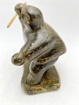 Inuit Soapstone Hunter Sculpture with Faceted Spear