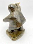 Inuit Soapstone Hunter Sculpture with Faceted Spear
