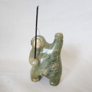 Inuit Soapstone Carving by Levi Tetpon - Hunter