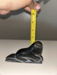 Inuit Soapstone Carved Otter Figurine - 5