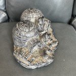 Soapstone Eskimo Carvings: 3 Sitting Wolves & Sled