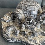 Soapstone Eskimo Carvings: 3 Sitting Wolves & Sled