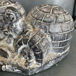 Soapstone Eskimo Carvings: 3 Sitting Wolves & Sled