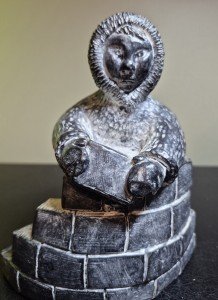 Inuit Soapstone Eskimo Carving - 7" Tall