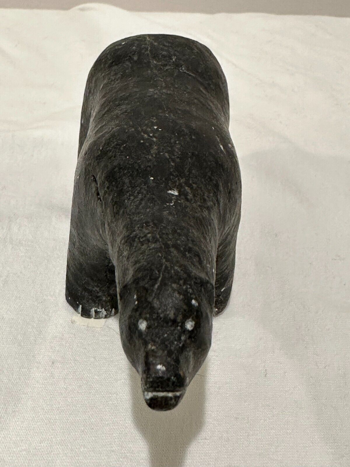 Genuine Inuit Soapstone Bear Carving - Jaki Kijili