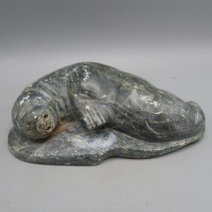 8" Soapstone Walrus Eskimo Carving Sculpture