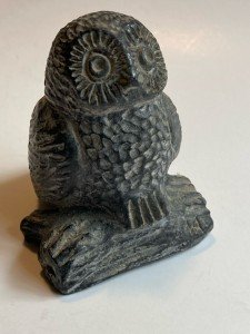 Hand-Carved Owl Soapstone Figurine by Al Wolf