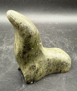 Inuit Soapstone Seal Figure Carving – Signed
