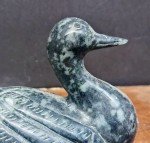 Inuit Black Soapstone Duck Bird Carving 4.5