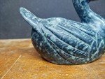 Inuit Black Soapstone Duck Bird Carving 4.5