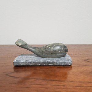 Inuit Soapstone Whale Carving on Base – 4