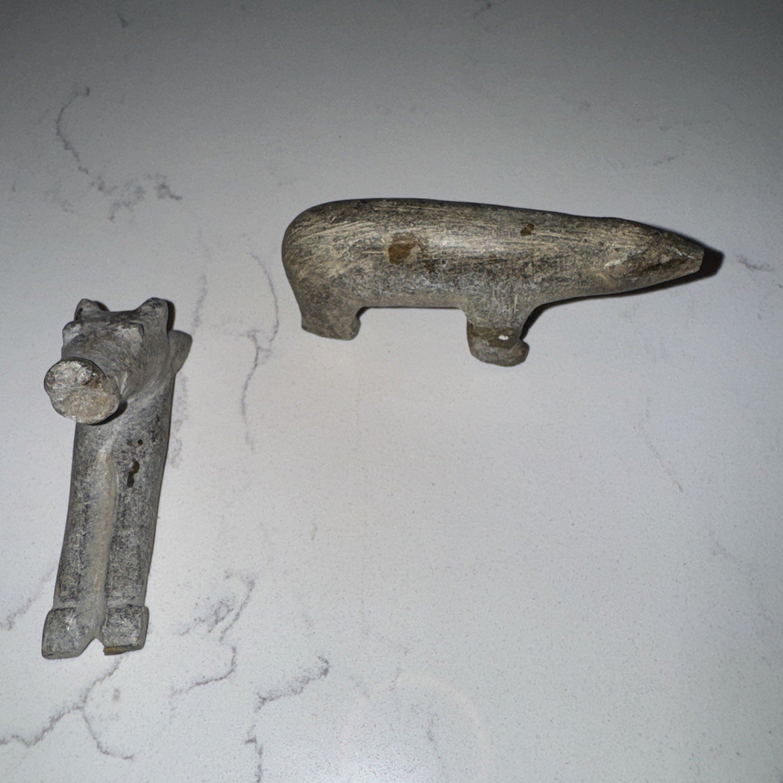 Inuit Soapstone Bear and Horse Carvings