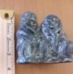 Handcarved Soapstone Inuit Couple Sculpture - 3.5