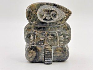 Petite Signed Soapstone Eskimo Carving by Ken