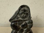 Signed Inuit Soapstone Eskimo Figure Carving