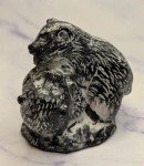 Carved Bear Cubs Playing Wolf Sculpture from Canada