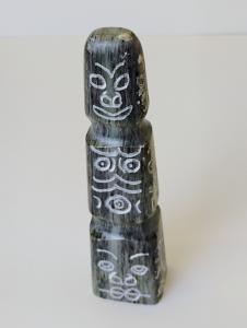 Signed 1960s Soapstone Inuit Totem Carving