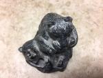 Original Al Wolf Soapstone Carving: Two Bears Playing