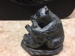 Original Al Wolf Soapstone Carving: Two Bears Playing