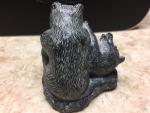 Original Al Wolf Soapstone Carving: Two Bears Playing