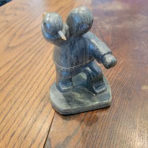Soapstone Eskimo Seal Hunter Figurine by Dieteich