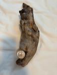 Spirit Wolf and Woman Soapstone Carving