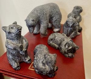 Edmond Wolf Original Soapstone Wildlife Carvings Set