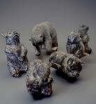 Edmond Wolf Original Soapstone Wildlife Carvings Set