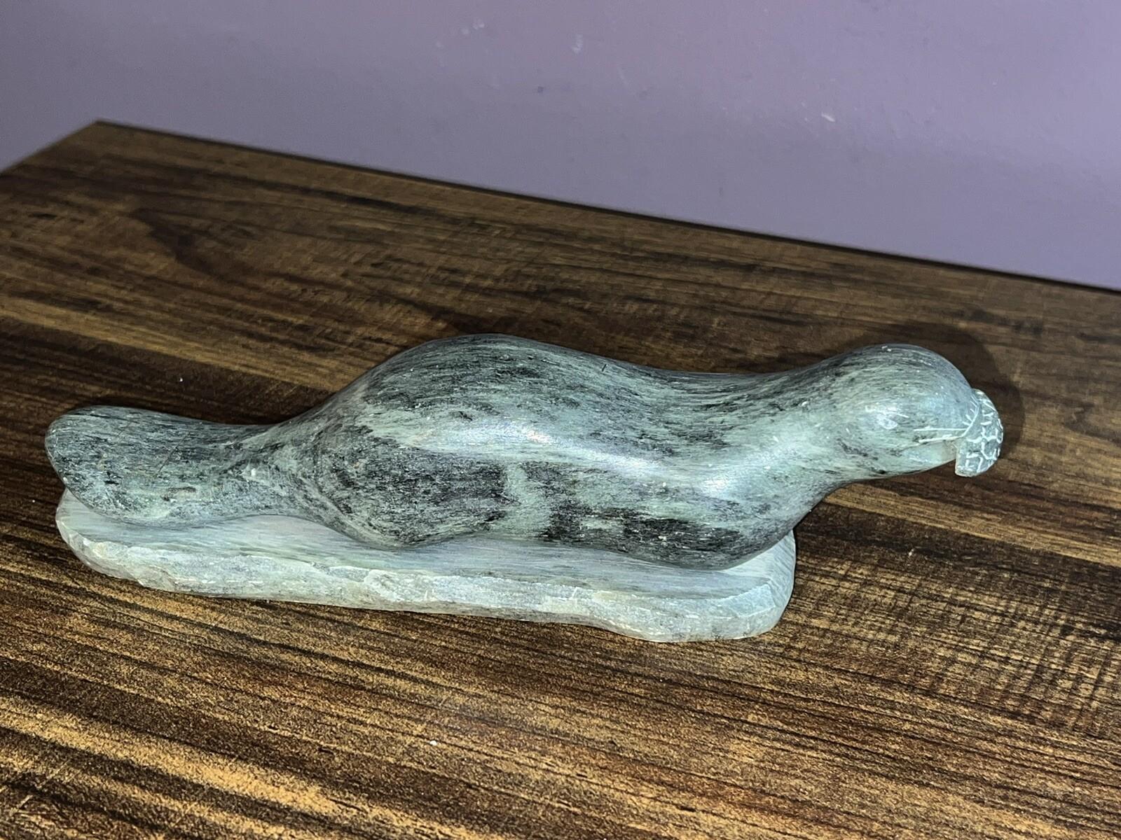 Signed Dimu Inuit Soapstone Sculpture