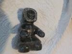 Hand Carved Soapstone Inuit Sled Driver Figure