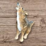 Howling Wolf Soapstone Carving with Glass Eyes