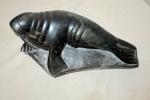 Vintage Large Soapstone Walrus Eskimo Sculpture