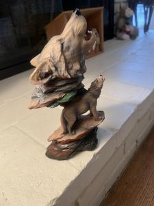Gray Wolf Soapstone Carving Figurine