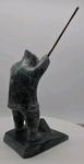Inuit Fishing Soapstone Carving Figure - 8