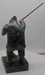 Inuit Fishing Soapstone Carving Figure - 8