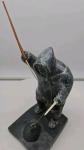 Inuit Fishing Soapstone Carving Figure - 8