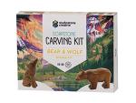 Soapstone Bear & Wolf Carving Kit for All Ages