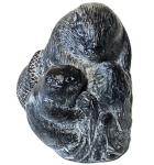 Soapstone Beaver and Baby Tree Stump Carving