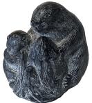 Soapstone Beaver and Baby Tree Stump Carving