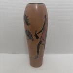 Hand-Carved Soapstone Vase with Tribal Design