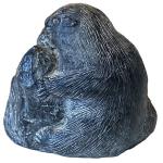 Soapstone Beaver and Baby Tree Stump Carving