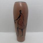 Hand-Carved Soapstone Vase with Tribal Design