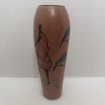 Hand-Carved Soapstone Vase with Tribal Design