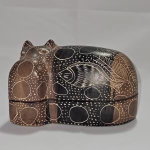 Hand-Carved Soapstone Hippopotamus from Kenya
