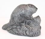 Wolf Soapstone Carving - Vintage Alaskan Art 5.5x4