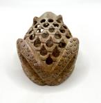 Hand Carved Soapstone Jali Frog Sculpture