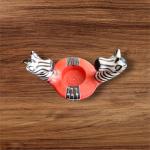 Kenya Zebra Soapstone Two-Head Candle Holder